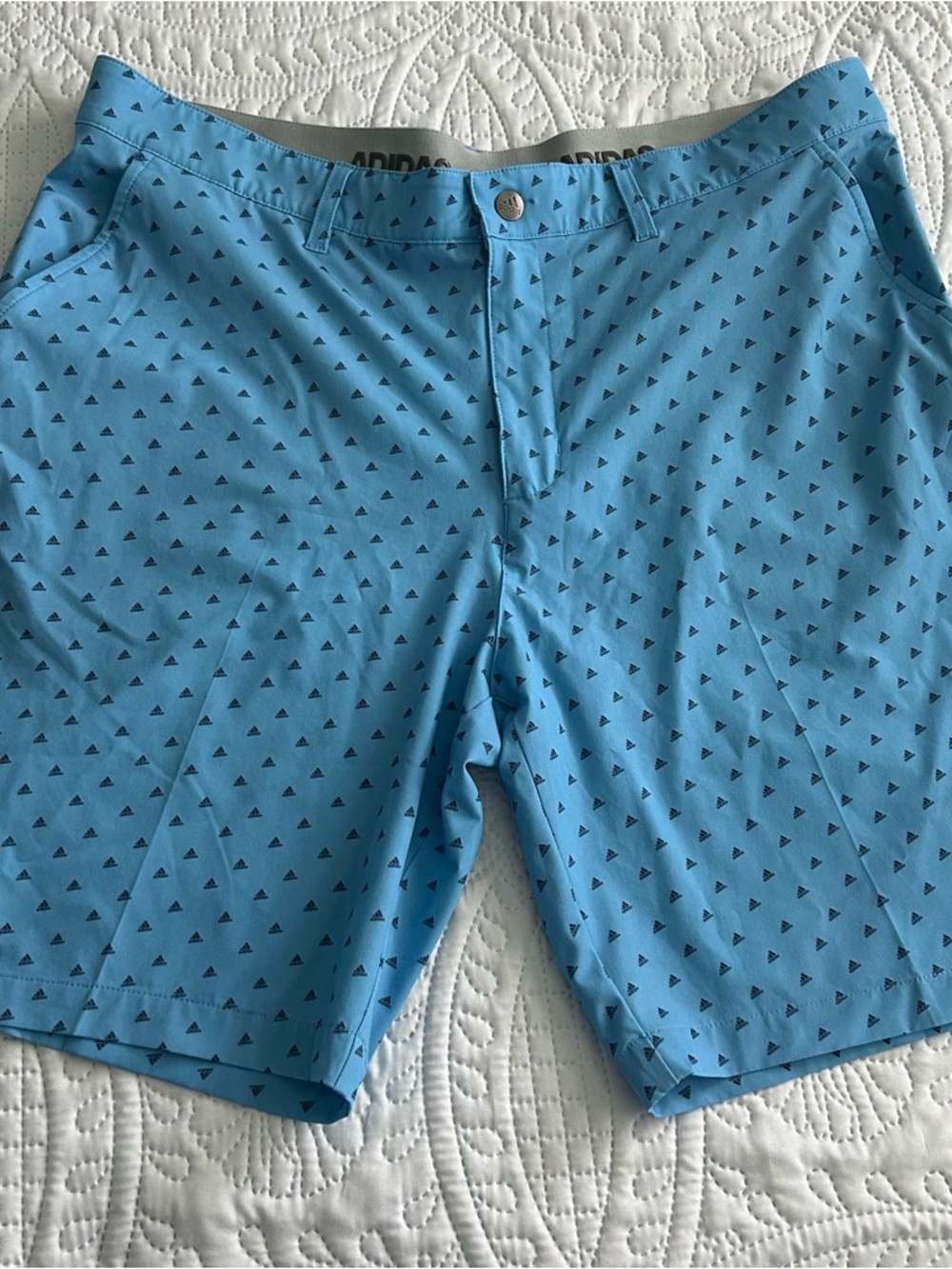 Adidas Light Blue All Over Print Golf Shorts
